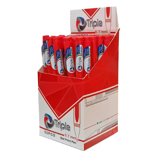 خرید عمده خودکار قرمز تریپل 0.7 میلی متر